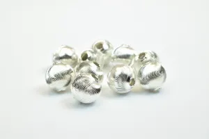 100 PCs Silver Plated Carved Round Beads 8mm Diamond Cut