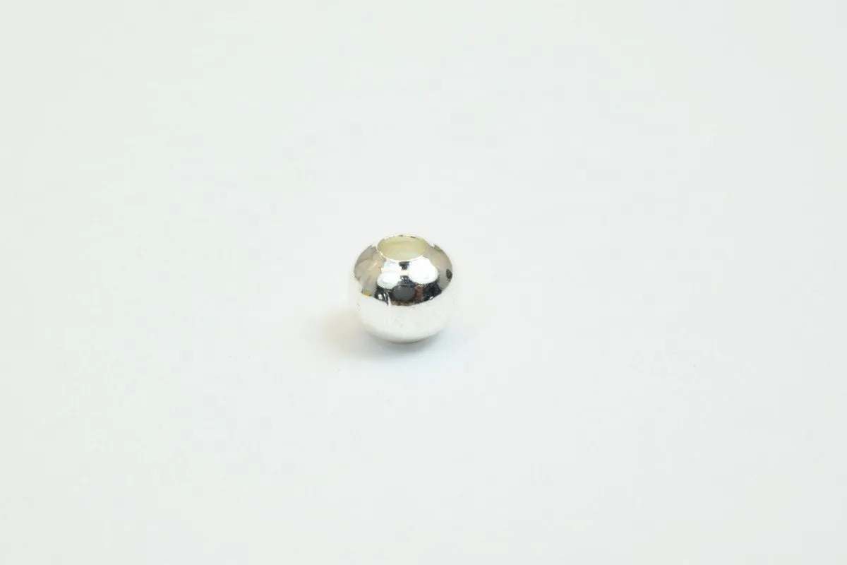 100 PCs Silver Plated Plain Round Beads 5mm Hole Size 2mm Item# 210001400369