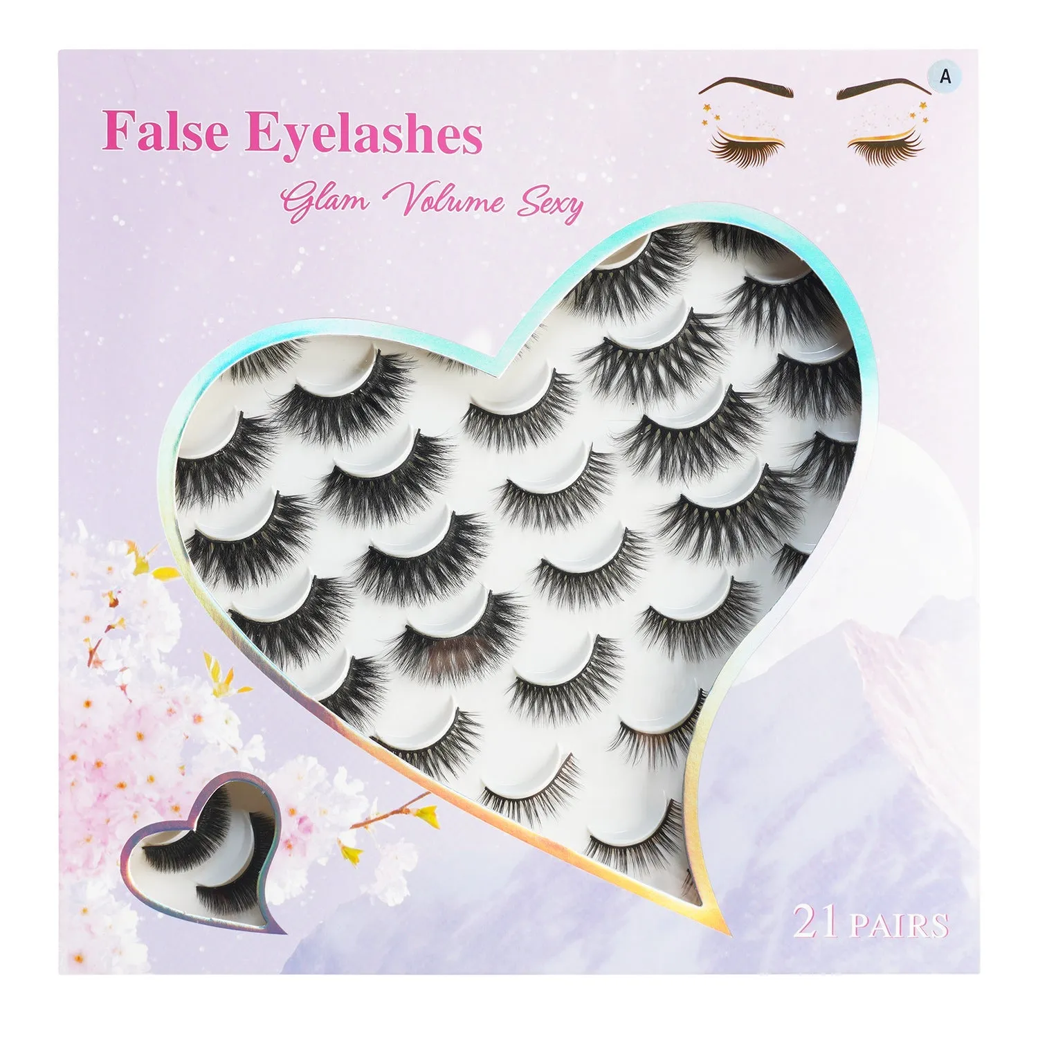 3D Volume Fluffy False Eyelashes 21pairs