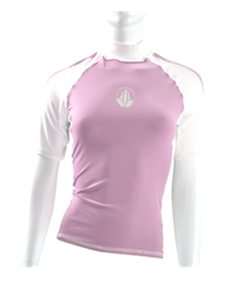 Akona Children's Girls' Short Sleeve Rashguard for Swimming, Snorkeling CLOSEOUT Pink