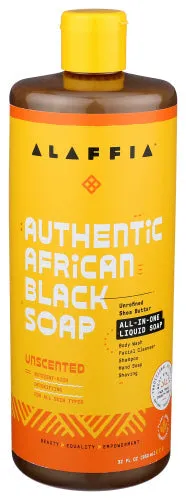 Alaffia - Authentic African Black Soap Unscented,32 Oz