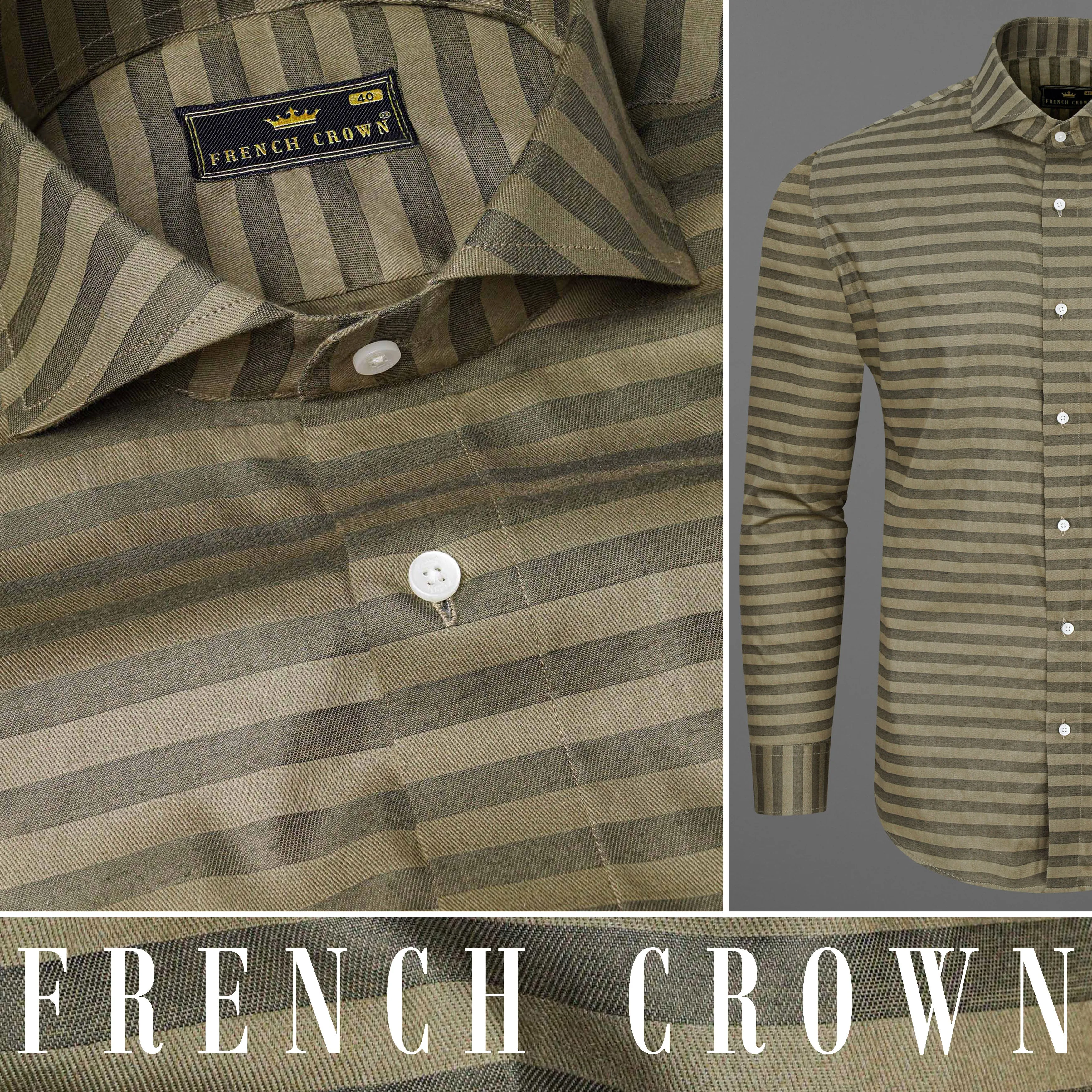 Arrowtone Brown Dobby Textured Premium Giza Cotton Shirt