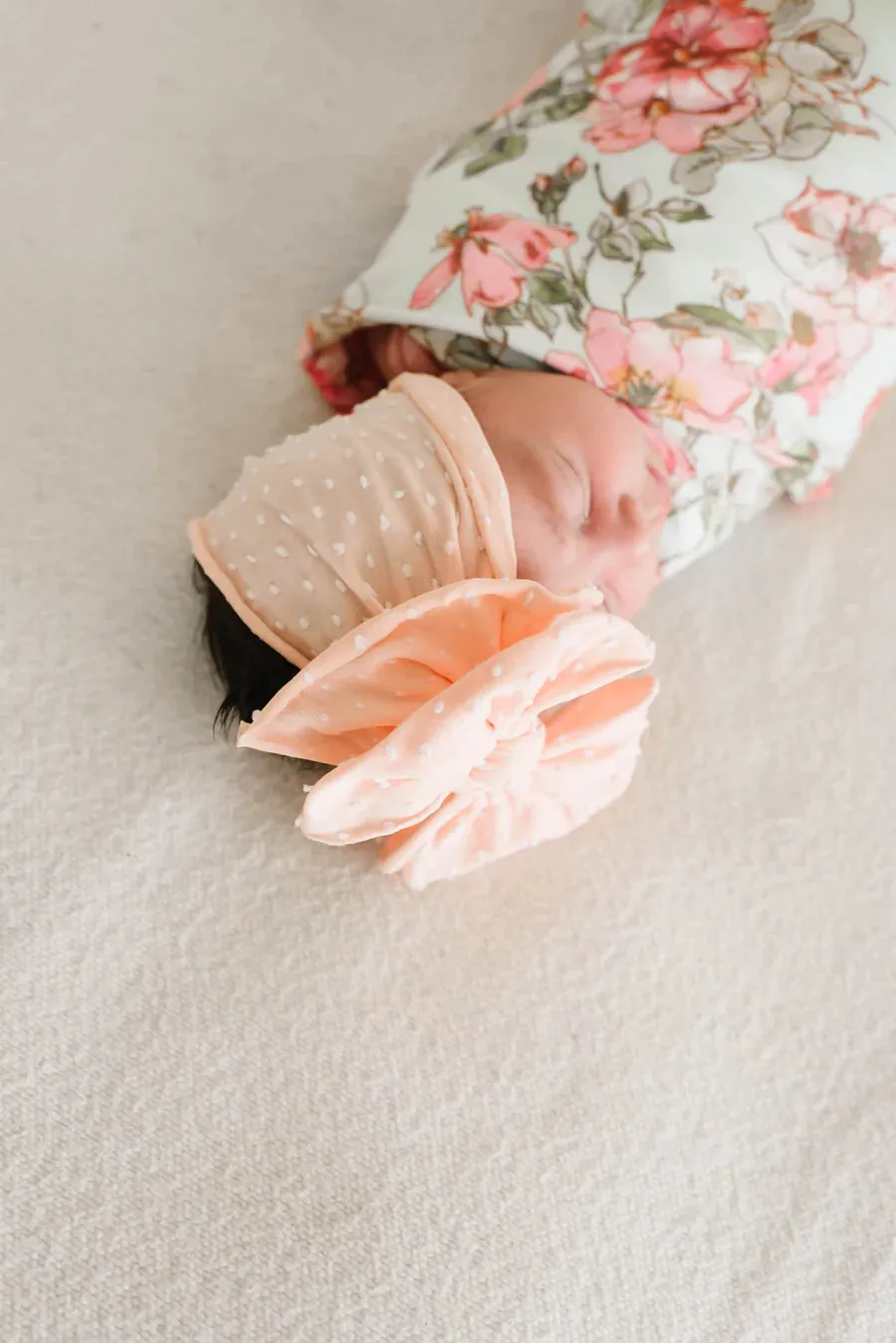 Baby Bling SHAB-BOW-LOUS Headband in Tropical Peach Dot