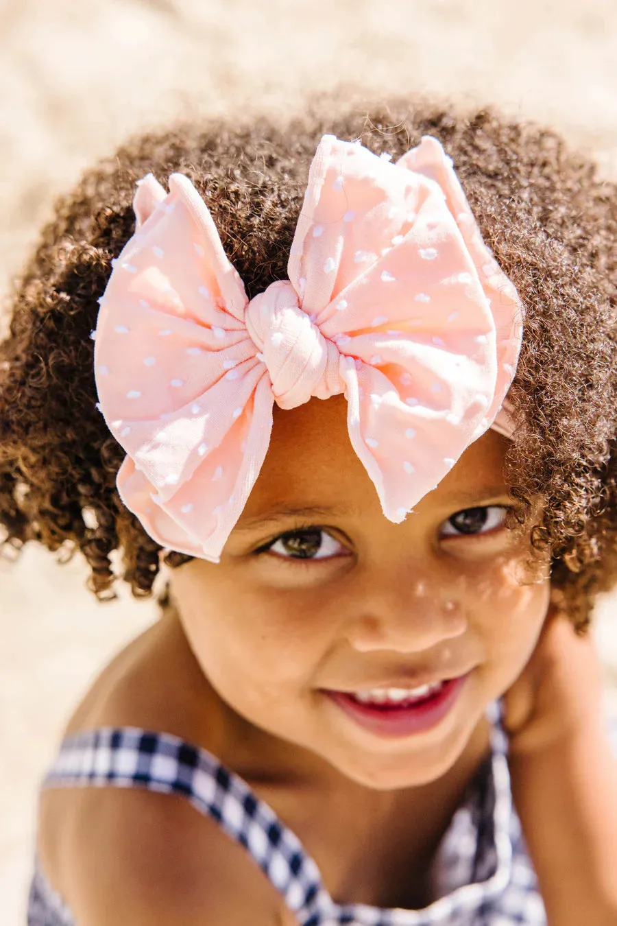 Baby Bling SHAB-BOW-LOUS Headband in Tropical Peach Dot