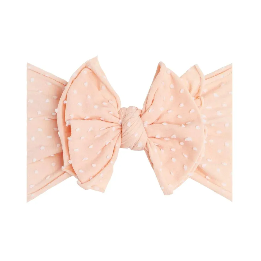 Baby Bling SHAB-BOW-LOUS Headband in Tropical Peach Dot