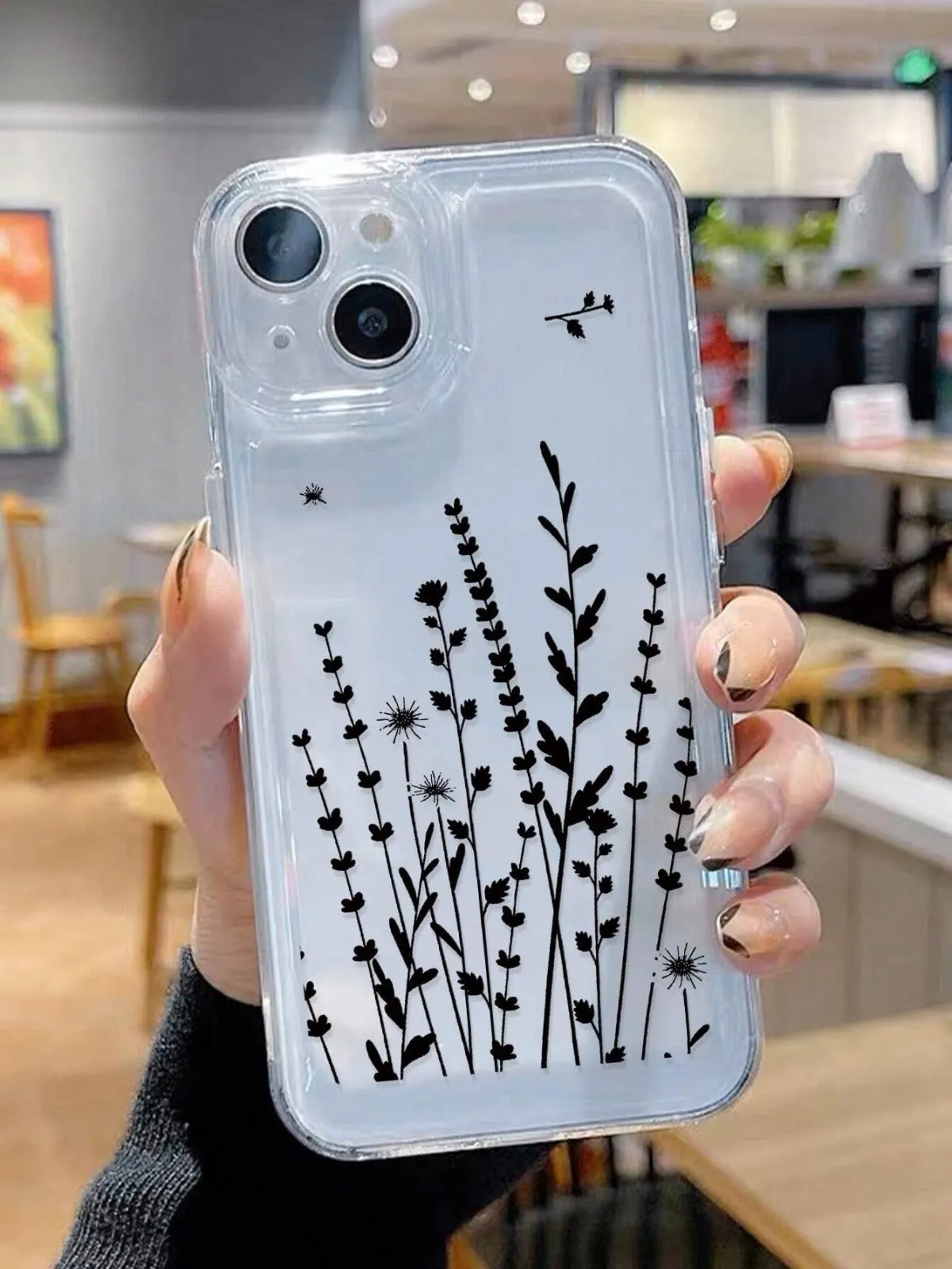 Black Leaf Grass Custom Slim Soft Case