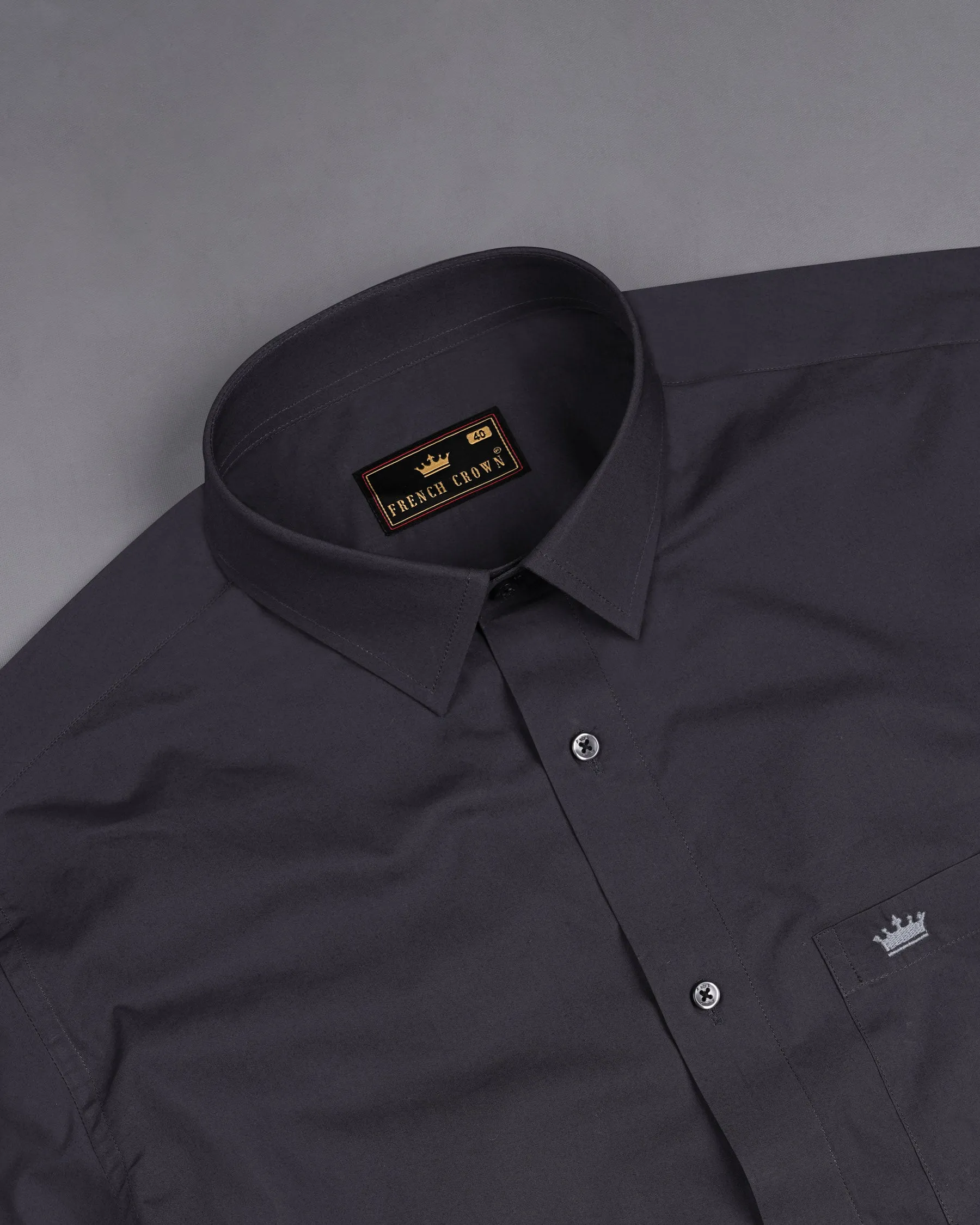 Bleached Cedar Black Premium Cotton Shirt