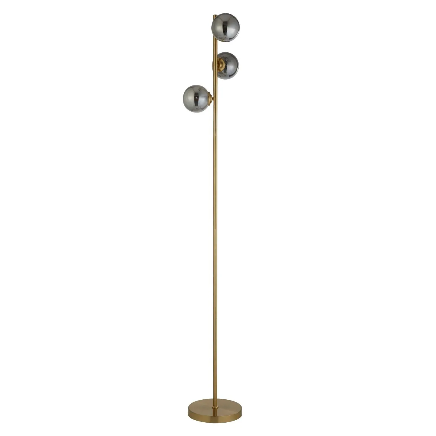 Brass And Smoke Floor Lamp