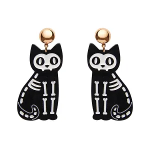 Cat Ripple Statement Earrings - Black