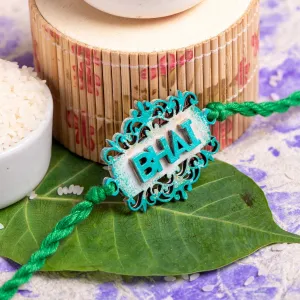 Handpainted Designer Bhai Rakhi Set with Roli And Chawal - Handmade Unique Rakhi for Brother