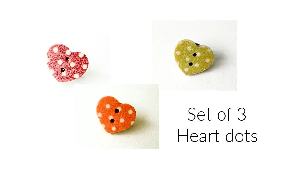 Heart dot, shawl pins