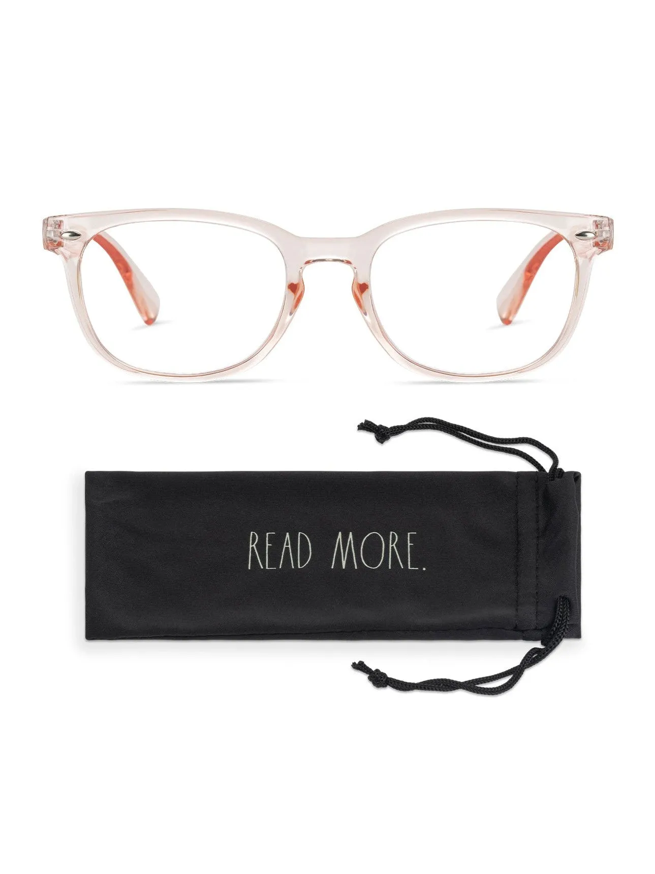 JUDY Blue Light Blocking Reading Glasses with "READ MORE" Signature Font Case