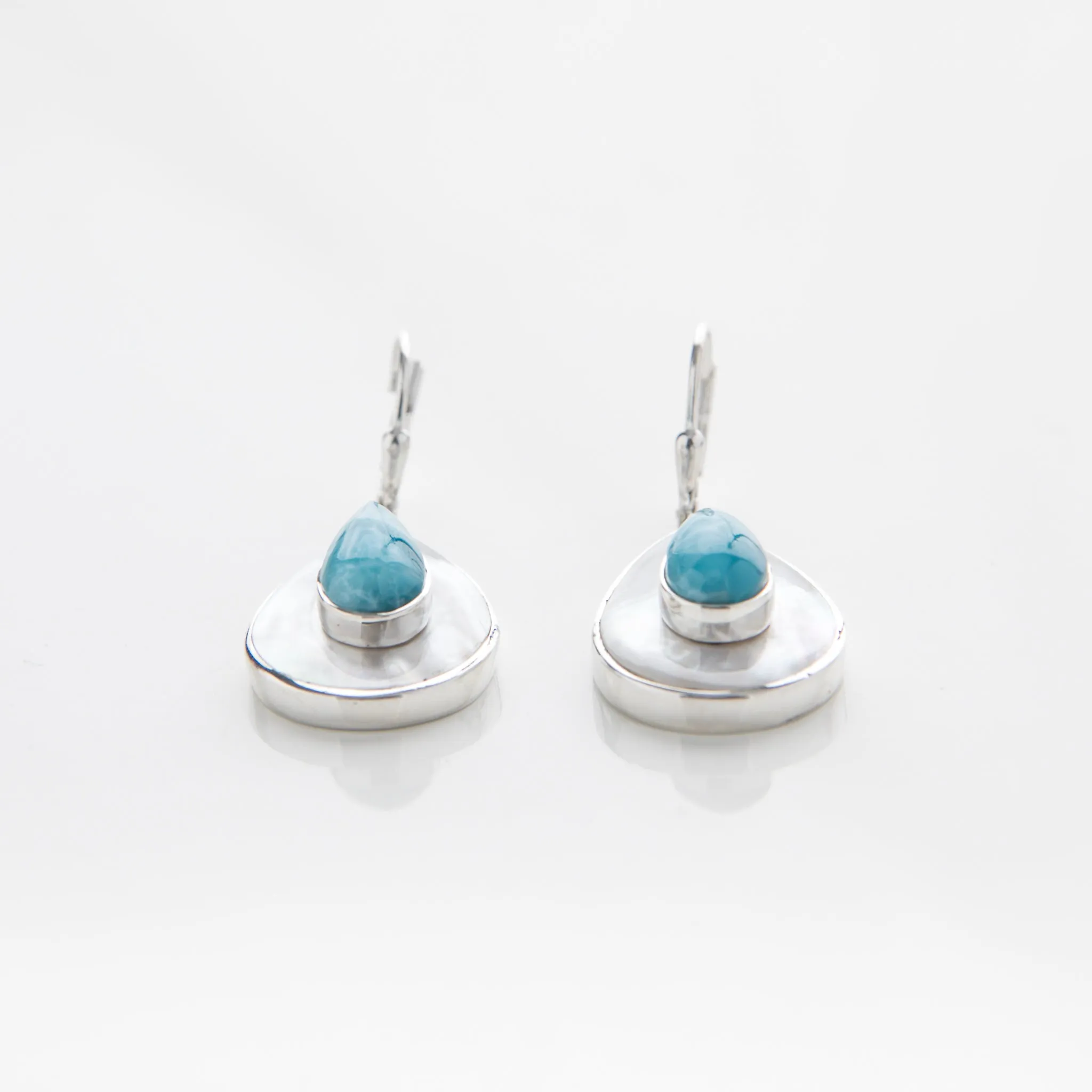 Larimar Mother Pearl Earrings Mauvi