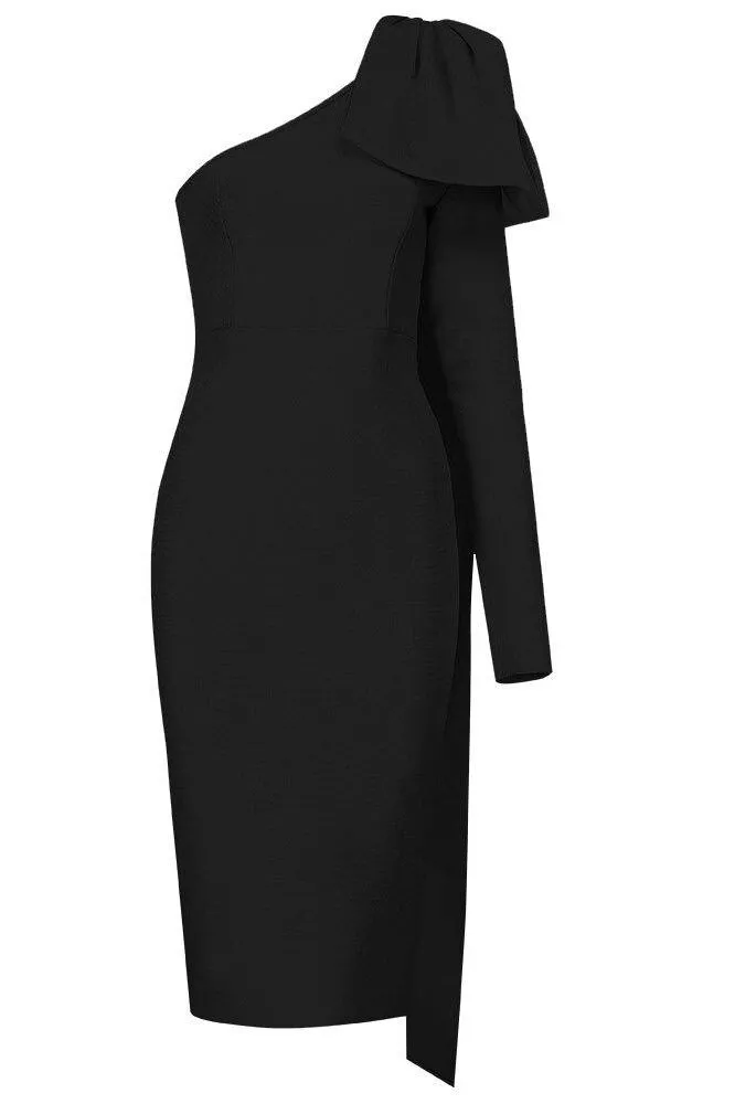 Lela Long Sleeve Bandage Midi Dress - Classic Black