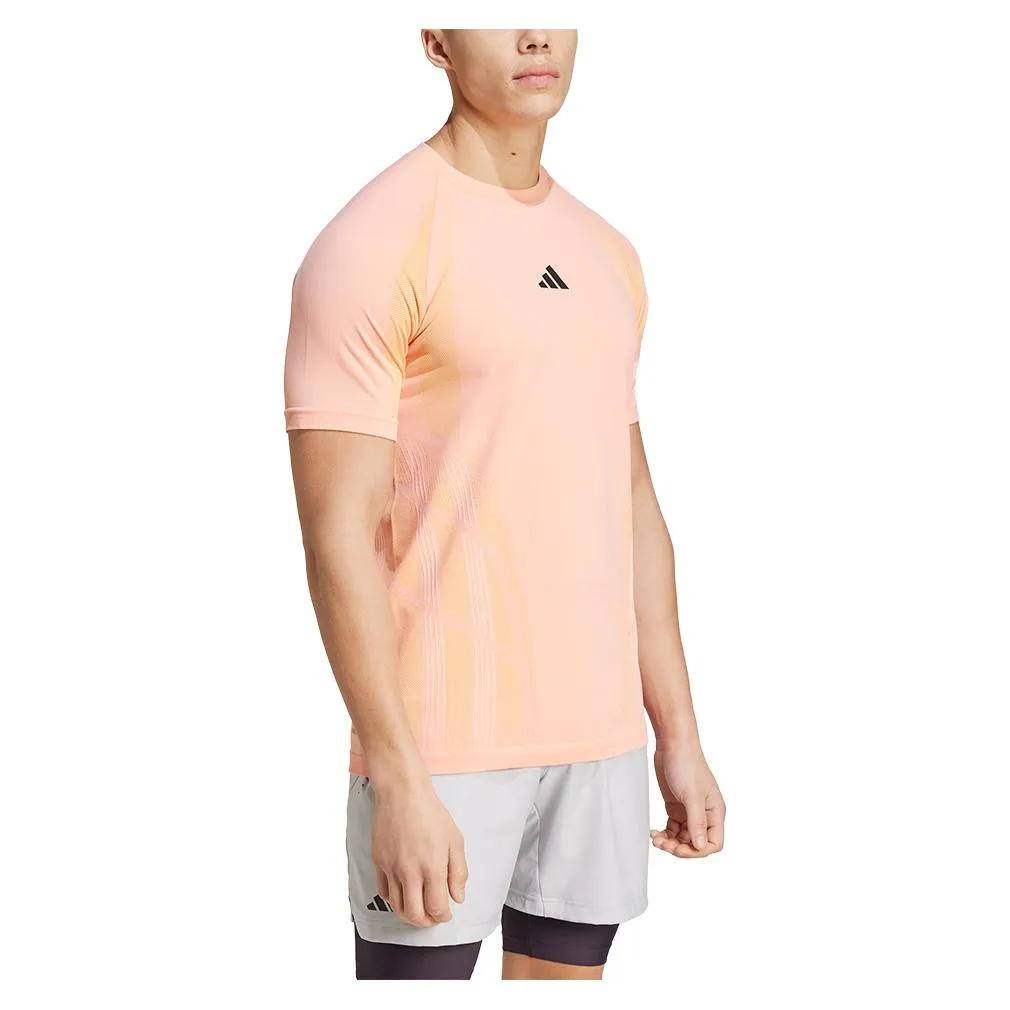 Mens Pro Seamless Tennis Top Semi Pink Spark and Pink Spark