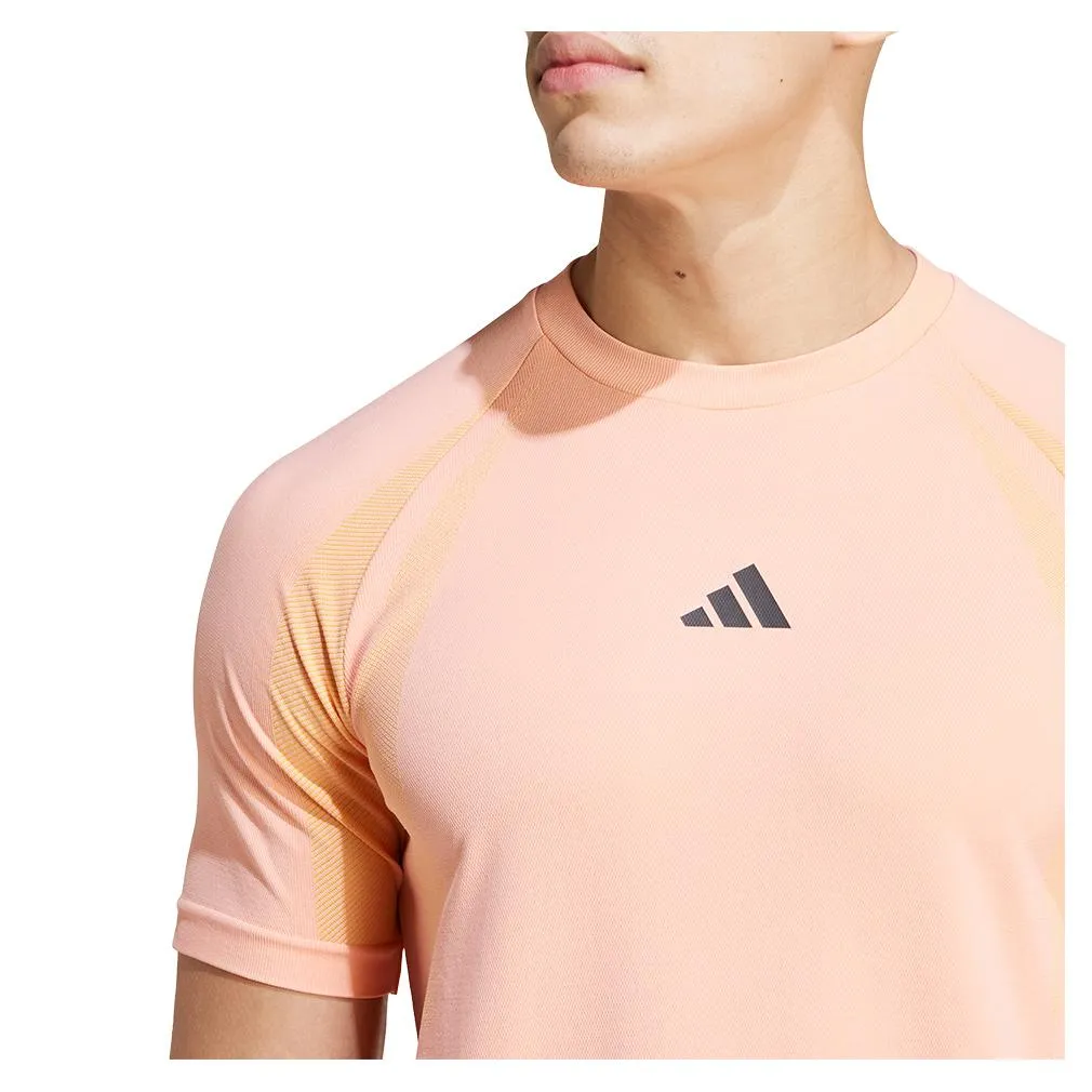 Mens Pro Seamless Tennis Top Semi Pink Spark and Pink Spark