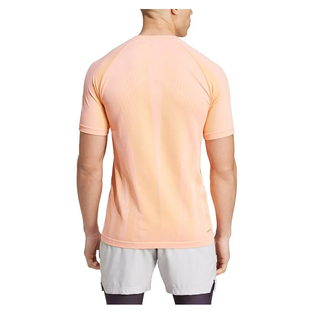 Mens Pro Seamless Tennis Top Semi Pink Spark and Pink Spark