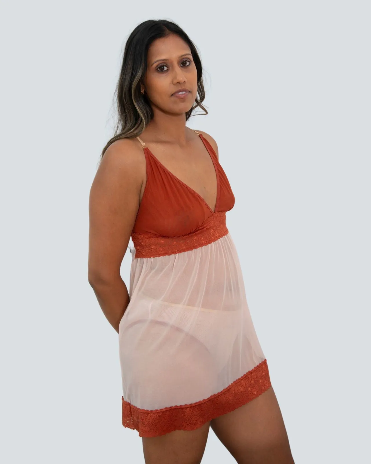 Narmda Mesh Babydoll Dress