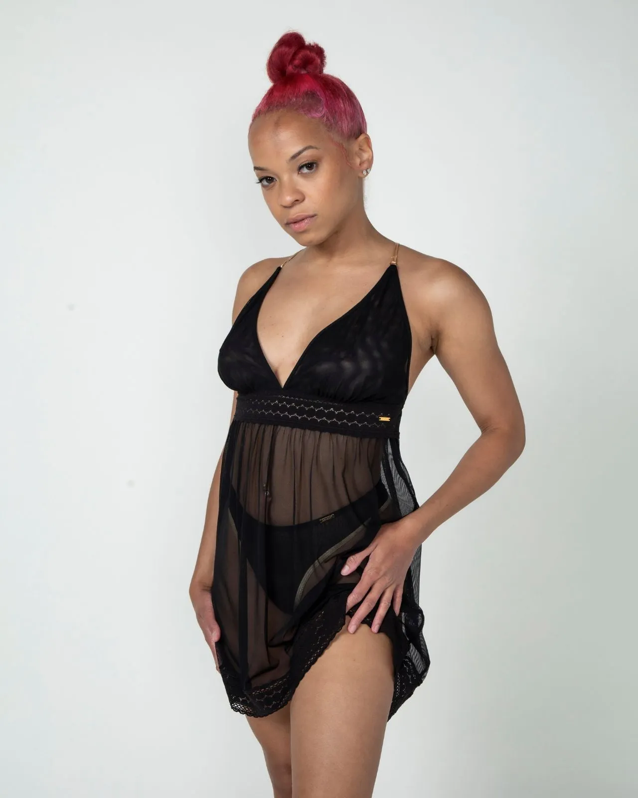 Narmda Mesh Babydoll Dress