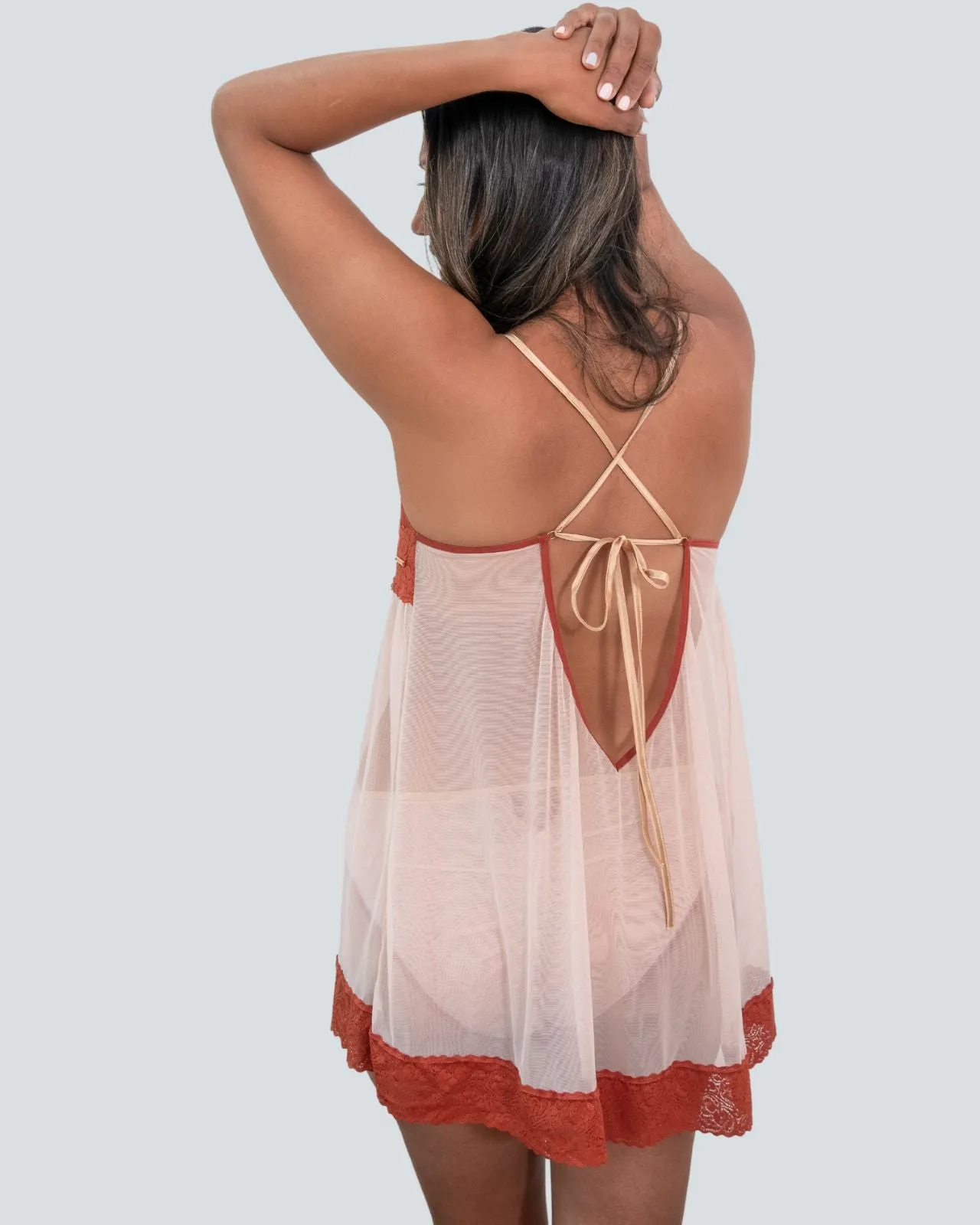 Narmda Mesh Babydoll Dress