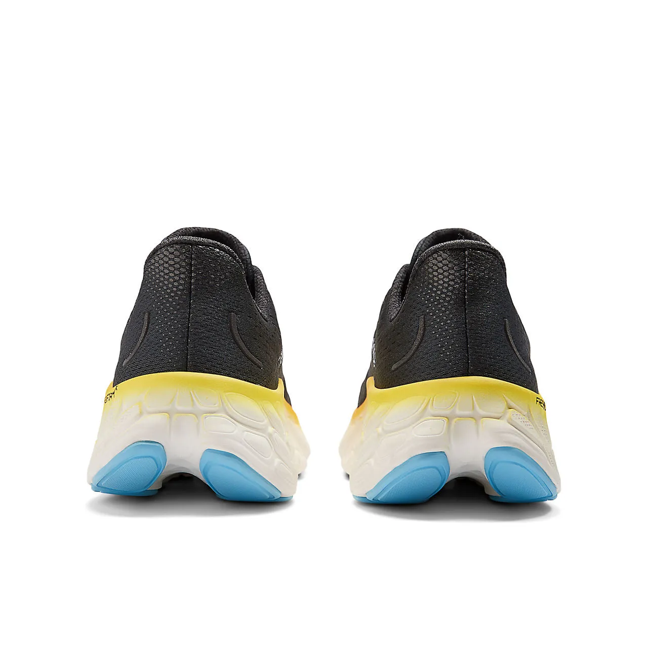 New Balance Fresh Foam More v4 (Mens) - Black with coastal blue and ginger lemon