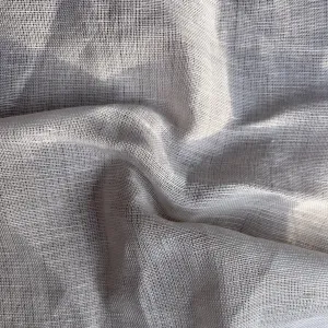 NEW Sheer Linen and Wool Fabric Off White