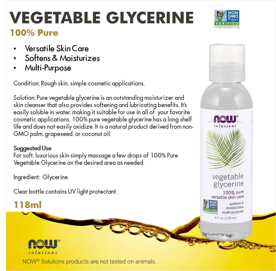 Now Foods, Solutions, Vegetable Glycerine