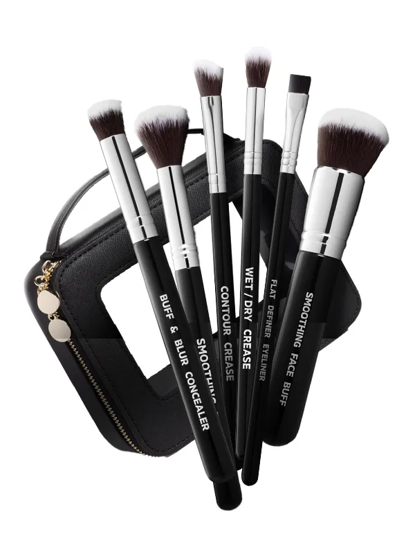 "The Essential" 6-Piece Brush Collection   Luxe Brush Case