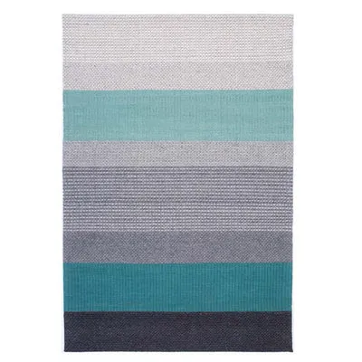 Teal and Grey Chunky Weave Rug