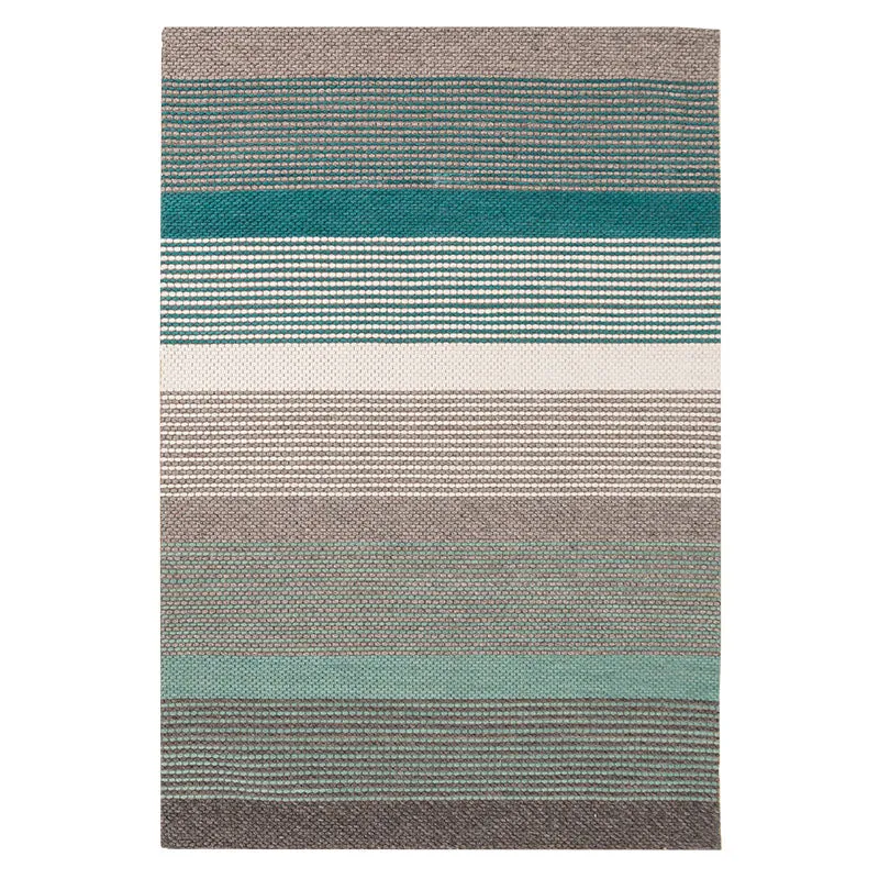 Teal and Grey Chunky Weave Rug