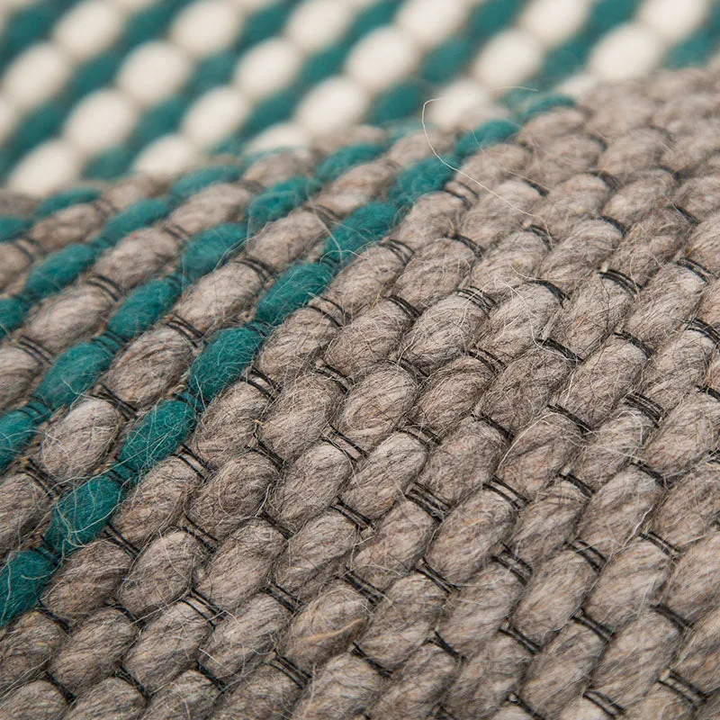 Teal and Grey Chunky Weave Rug